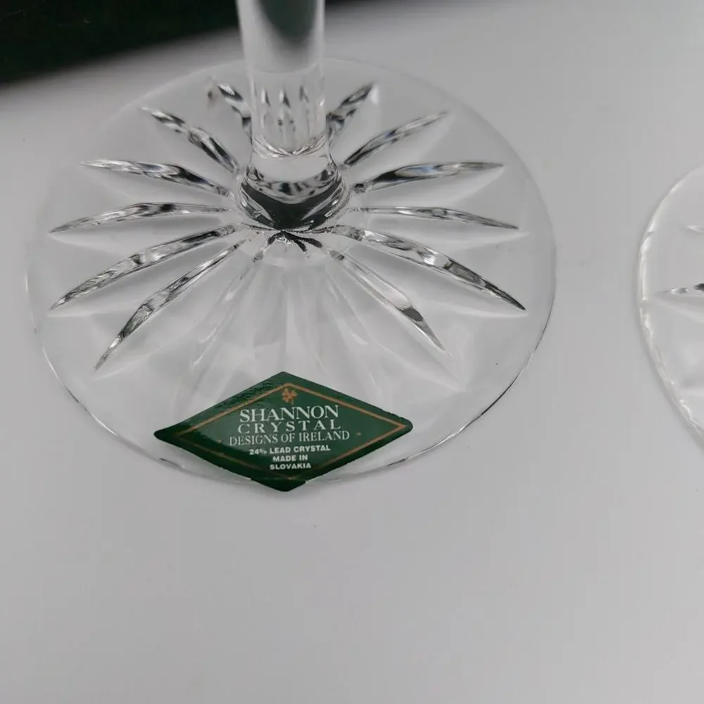 VTG Godinger Shannon Dublin Crystal Champagne Flutes Set 2 Marshall Fields Box
